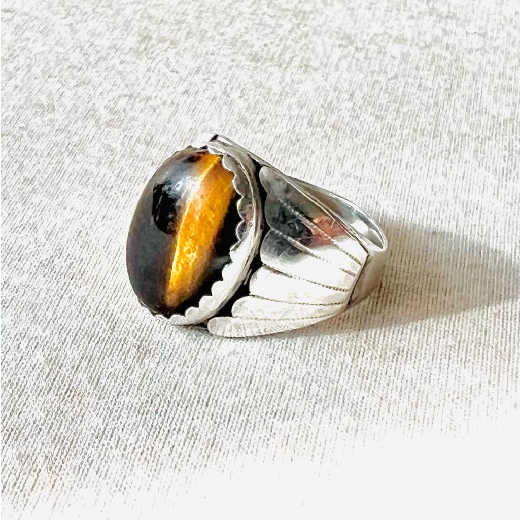 Handmade Sterling Silver Tigers Eye Men’s Ring